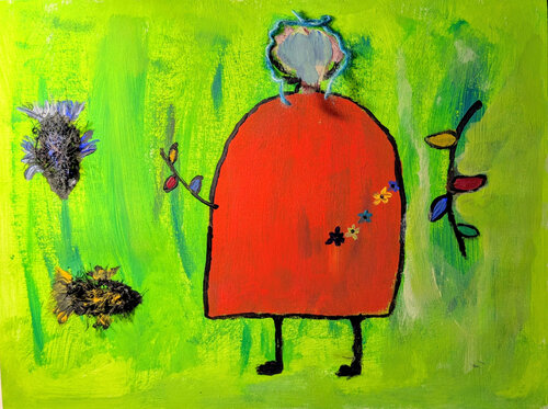 Frau mit Fischen by Karin Martensen, Painting for Sale on Singulart
