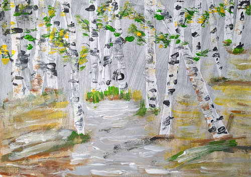 Birkenwald par Karin Martensen, Peinture en vente sur Singulart
