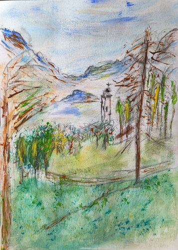Am Comer See de Karin Martensen, Pintura a la venta en Singulart