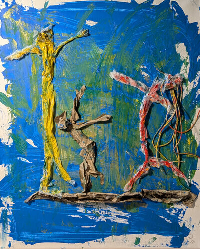 Tanzende Figuren aus Papier by Karin Martensen, Painting for Sale on Singulart