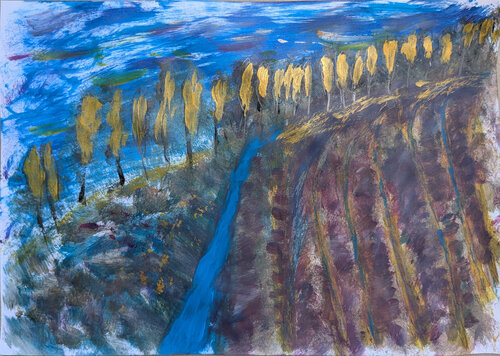 Herbstliche Feldmark de Karin Martensen, Pintura a la venta en Singulart
