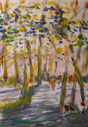 Herbstwald di Karin Martensen, Pittura in vendita su Singulart