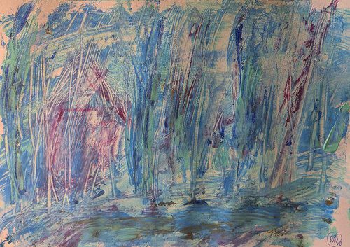 Haus des Wassermanns_Tagstück van Karin Martensen, Schilderij te koop op Singulart
