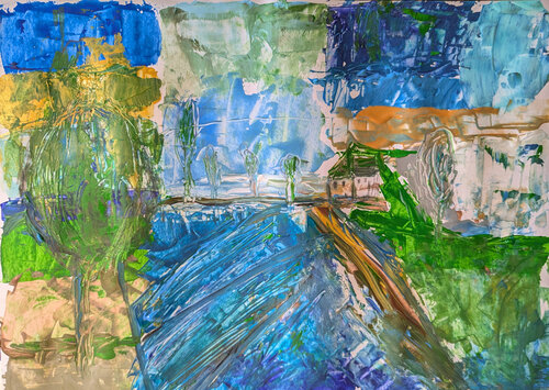 Szene am Bach par Karin Martensen, Peinture en vente sur Singulart