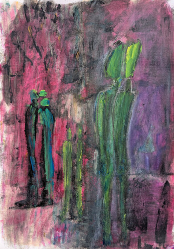 Sieben Figuren par Karin Martensen, Peinture en vente sur Singulart