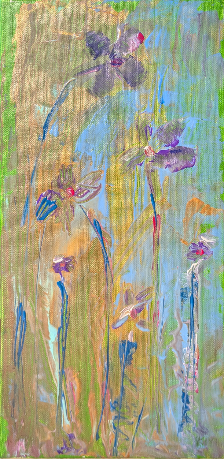 Blumen auf Goldgrund Karin Martensen Origineel schilderij te koop