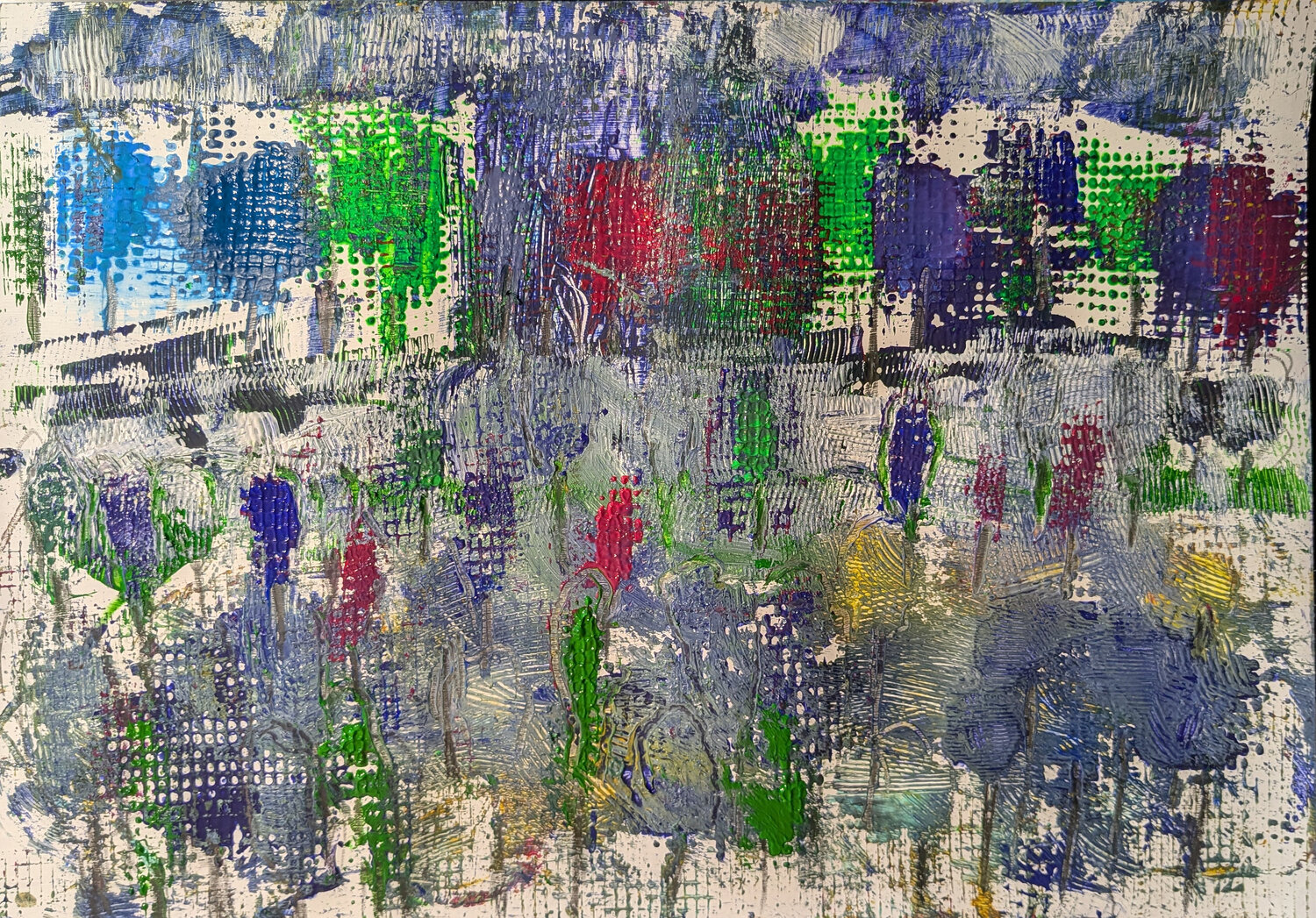 Waldlandschaft abstrakt Karin Martensen Origineel schilderij te koop