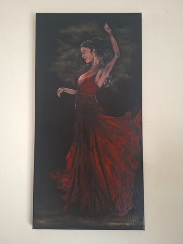 Battement rouge by Ingrid Machin, Painting for Sale on Singulart