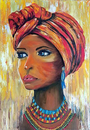 Regards d'Afrique par Ingrid Machin, Peinture en vente sur Singulart