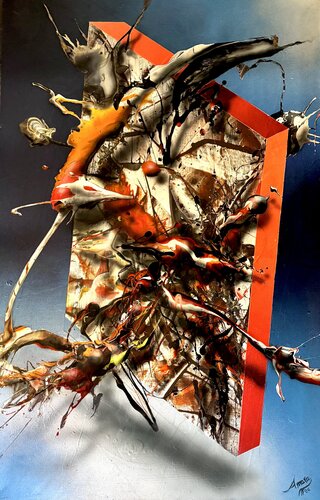 Entropía naranja by Alberto Amaro Guardado, Painting for Sale on Singulart