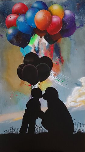 LIEBE & FREIHEIT van Nandor Caki, Schilderij te koop op Singulart