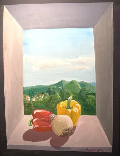Finestra e peperoni by Luisa Cappellari, Painting for Sale on Singulart