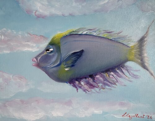 Pesce fra le nuvole di Luisa Cappellari, Pittura in vendita su Singulart