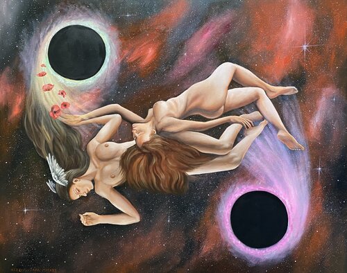 La porta delle stelle (Hypnos e Thanatos) de Alessio Papa, Pintura a la venta en Singulart