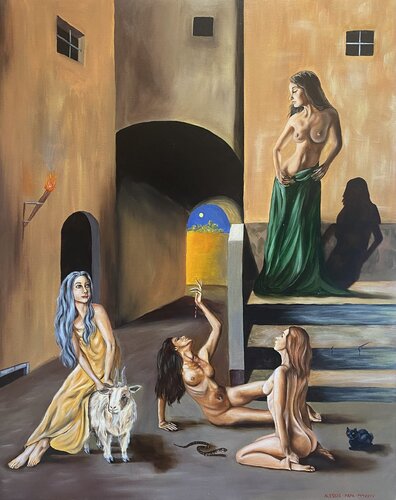 Il vicolo delle streghe de Alessio Papa, Pintura a la venta en Singulart