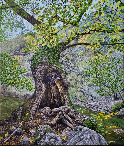 Old tree by Lorant Cucui, Painting for Sale on Singulart