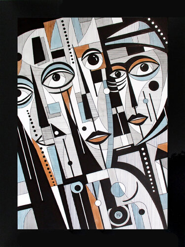 Abstract Confidants by Russell Garn, Drawing for Sale on Singulart