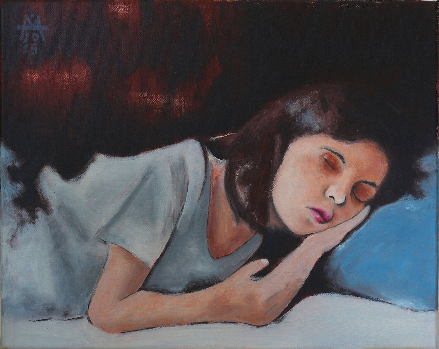I put on my make-up and fell asleep... Marcin Filip Banasik Originalgemälde zu verkaufen