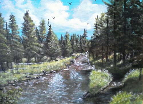 Yellowstone Creek by Gunter Radinger, Painting for Sale on Singulart