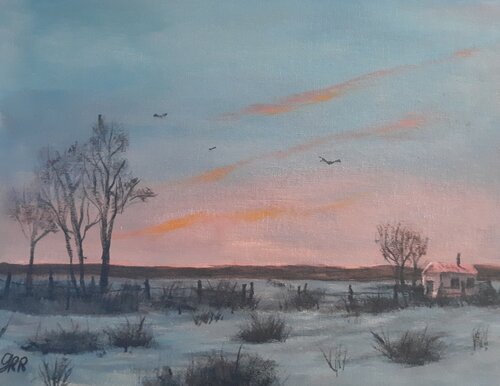 Prairie Winter Morning by Gunter Radinger, Painting for Sale on Singulart