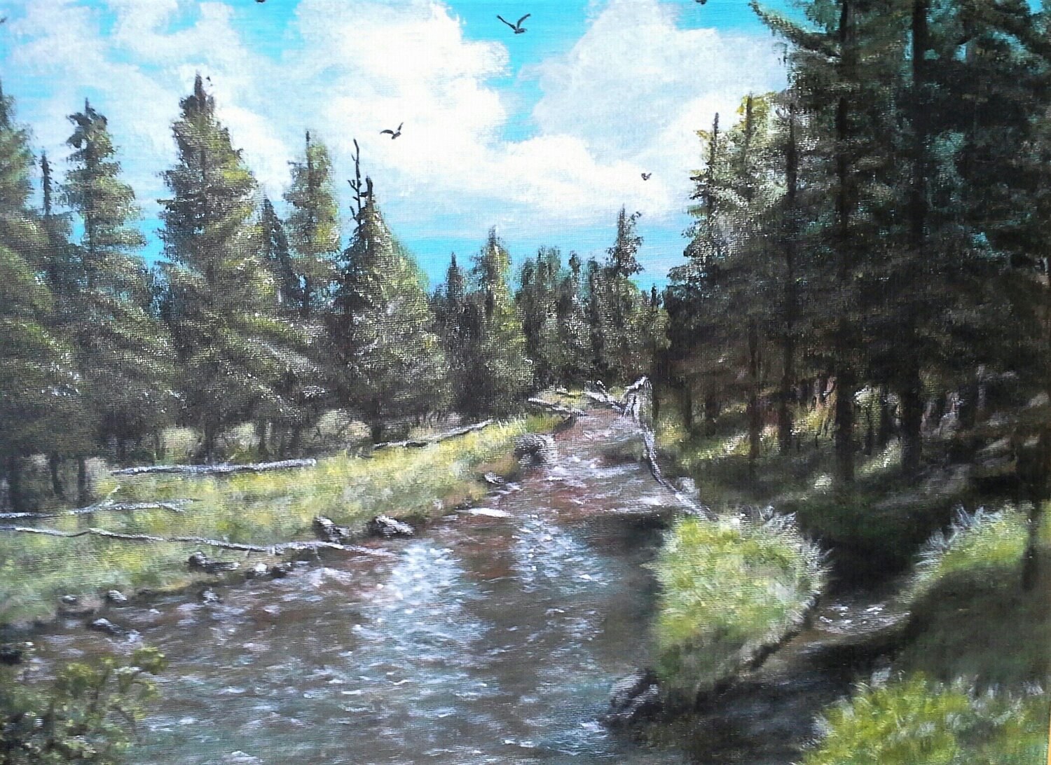Yellowstone Creek Gunter Radinger Original painting for sale
