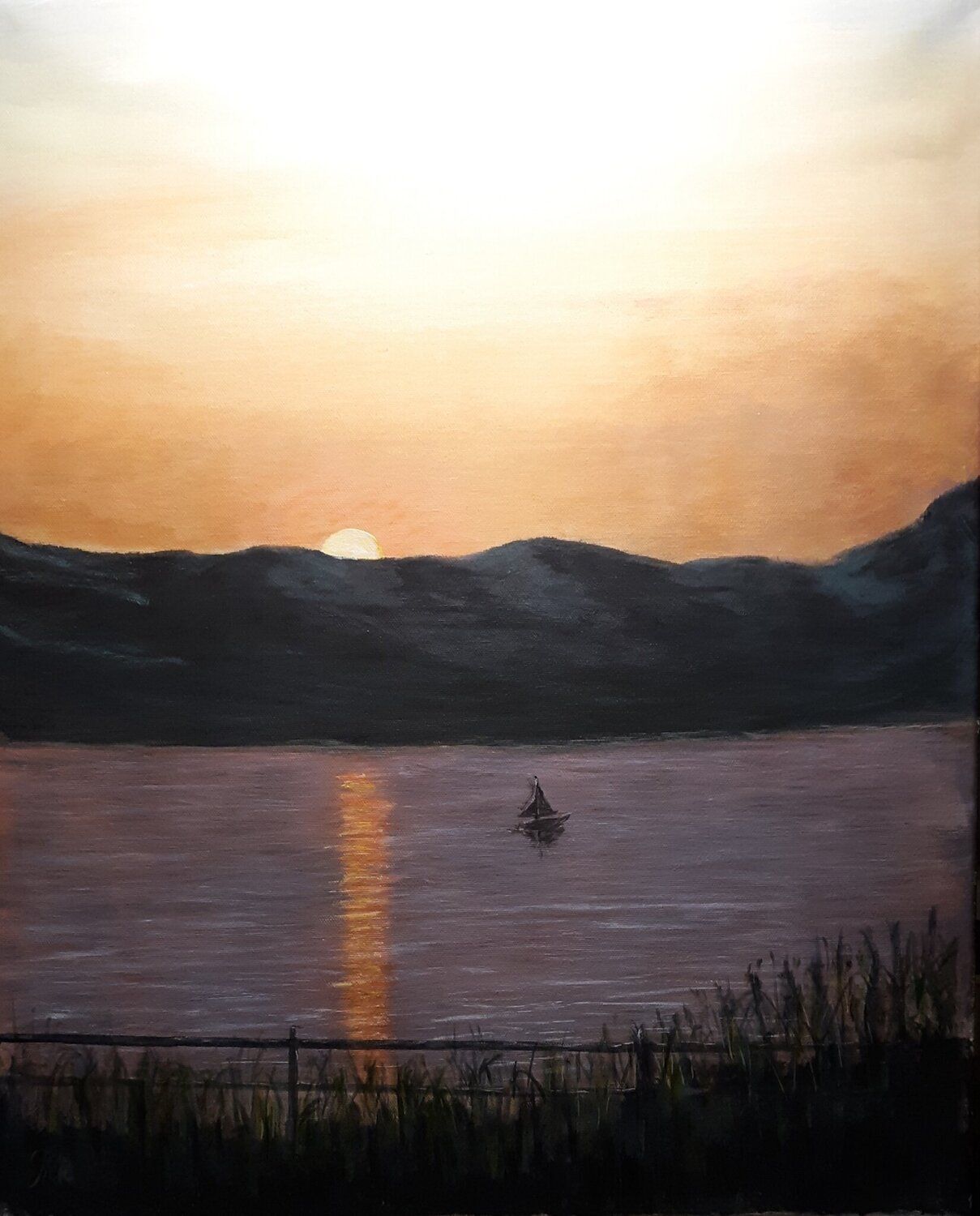 Bear Lake Sunset Gunter Radinger Originalgemälde zu verkaufen