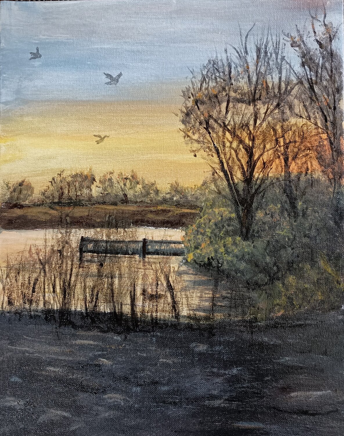 Bountiful Pond Gunter Radinger Original painting for sale
