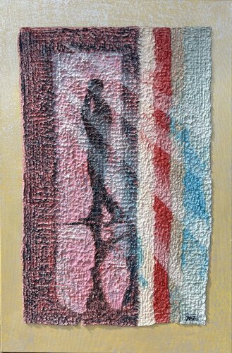 Silhouette of a Man on a Cell Phone von Amy Vialpando, Werk auf Papier kaufen auf Singulart
