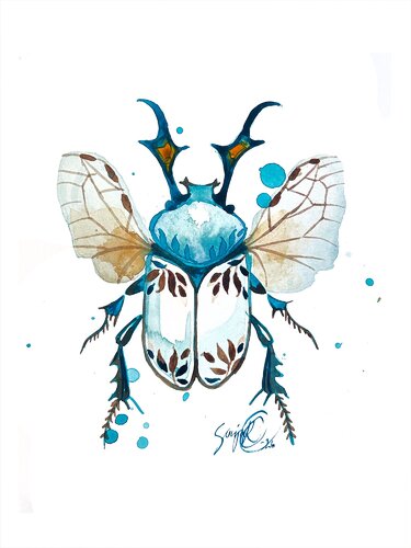 Blue Beetle by Sonja Rissanen, Painting for Sale on Singulart