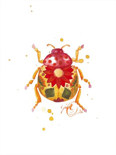 Flower Beetle by Sonja Rissanen, Painting for Sale on Singulart