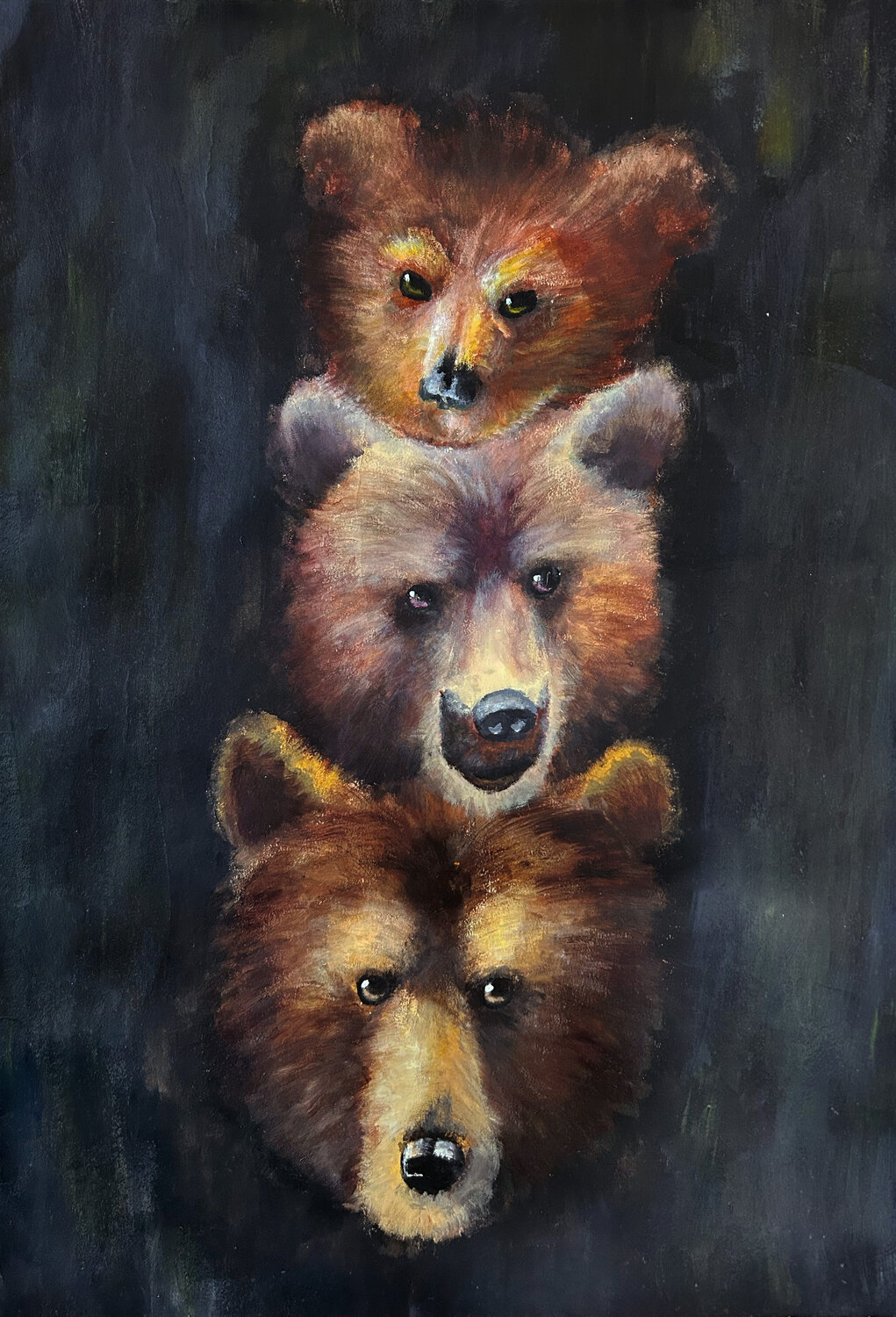 Three Bears Sonja Rissanen Peinture originale à vendre