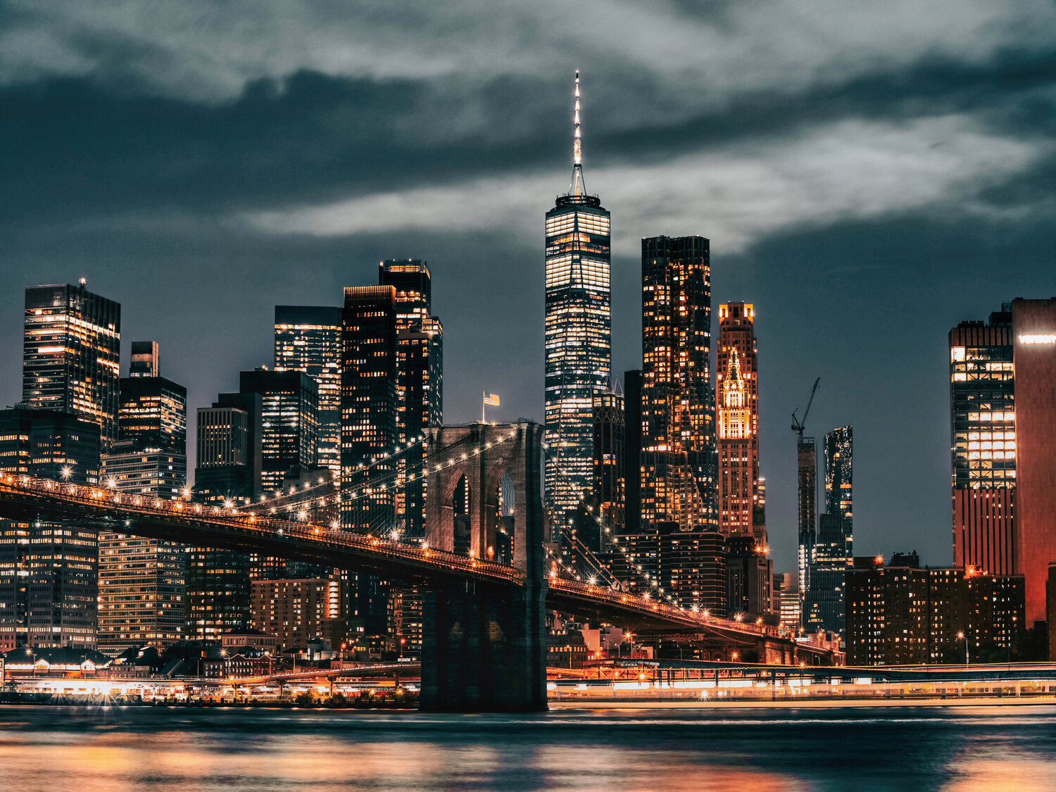 Brooklyn Bridge Skyline - New York Fabian Kimmel Photographie à vendre