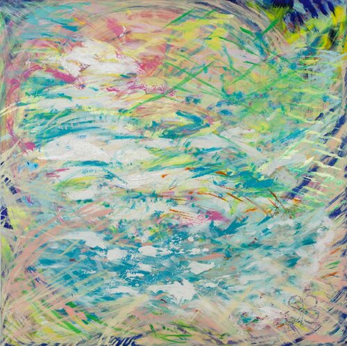 LA RIVIERE DES SENS van Sylvie Balsalobre, Schilderij te koop op Singulart