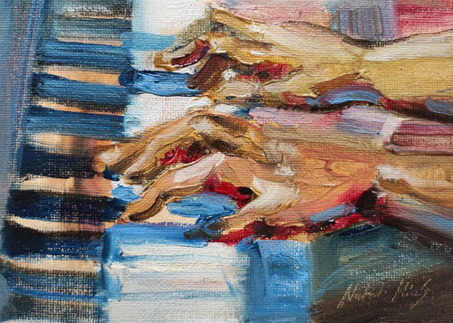 Play the piano for me van Natalia Miasnikova, Schilderij te koop op Singulart