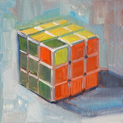 Puzzle Cube by Natalia Miasnikova, Painting for Sale on Singulart