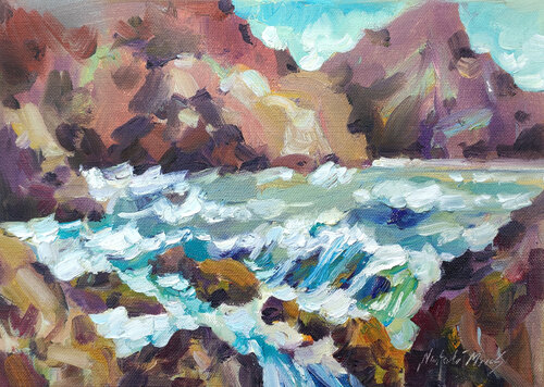 Coastal Waves de Natalia Miasnikova, Pintura a la venta en Singulart