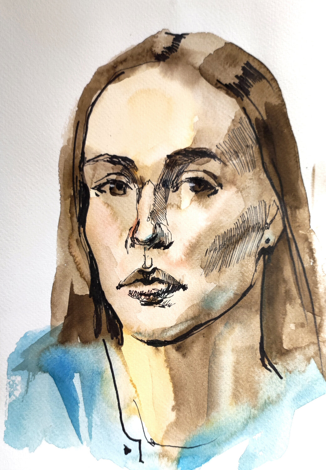 Muse in Blue Natalia Miasnikova Original painting for sale