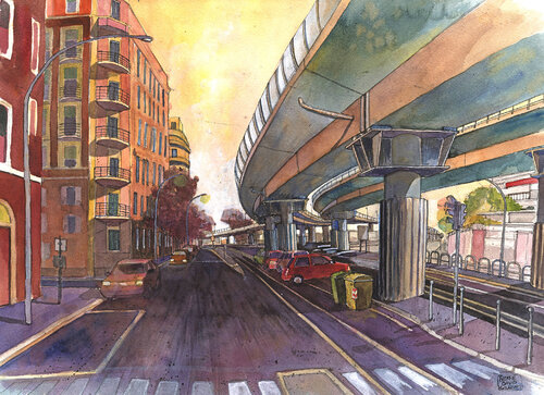 Tangenziale est di Roma by Pierre David Cavallari, Painting for Sale on Singulart