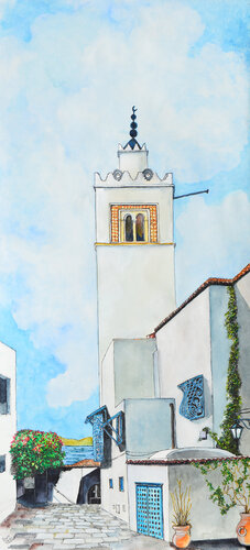 minareto Sidi Bou Said by Pierre David Cavallari, Painting for Sale on Singulart
