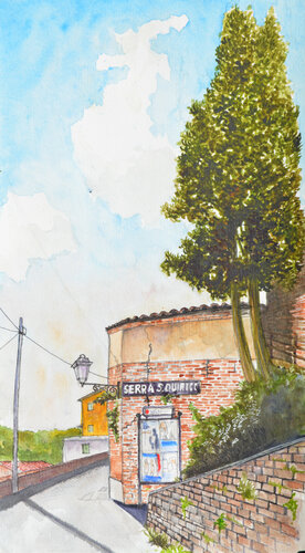 cipresso a Serra San Quirico by Pierre David Cavallari, Painting for Sale on Singulart