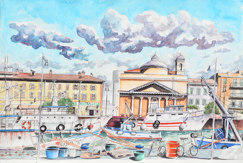canale dei pescatori Fiumicino 75x51 by Pierre David Cavallari, Painting for Sale on Singulart