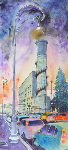 torre piezometrica termini von Pierre David Cavallari, Malerei kaufen auf Singulart