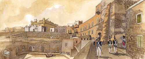 Paese di Ventotene 1800sec par Pierre David Cavallari, Édition en vente sur Singulart