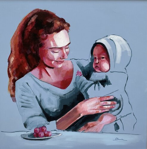 Presencias. Maternidad. par Angeles Sánchez Buendía, Peinture en vente sur Singulart