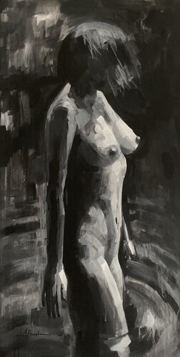 Desnudo blanco 2 par Angeles Sánchez Buendía, Peinture en vente sur Singulart
