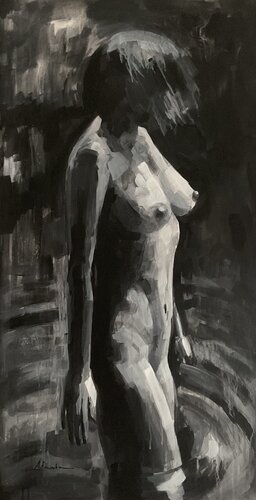 Desnudo blanco 2 by Angeles Sánchez Buendía, Painting for Sale on Singulart