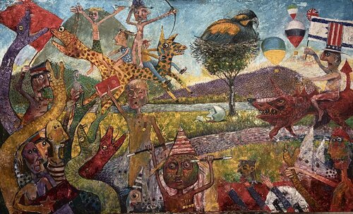 OLD EMPIRES FALL, NEW MONSTERS ARISE by Robert Ford, Painting for Sale on Singulart