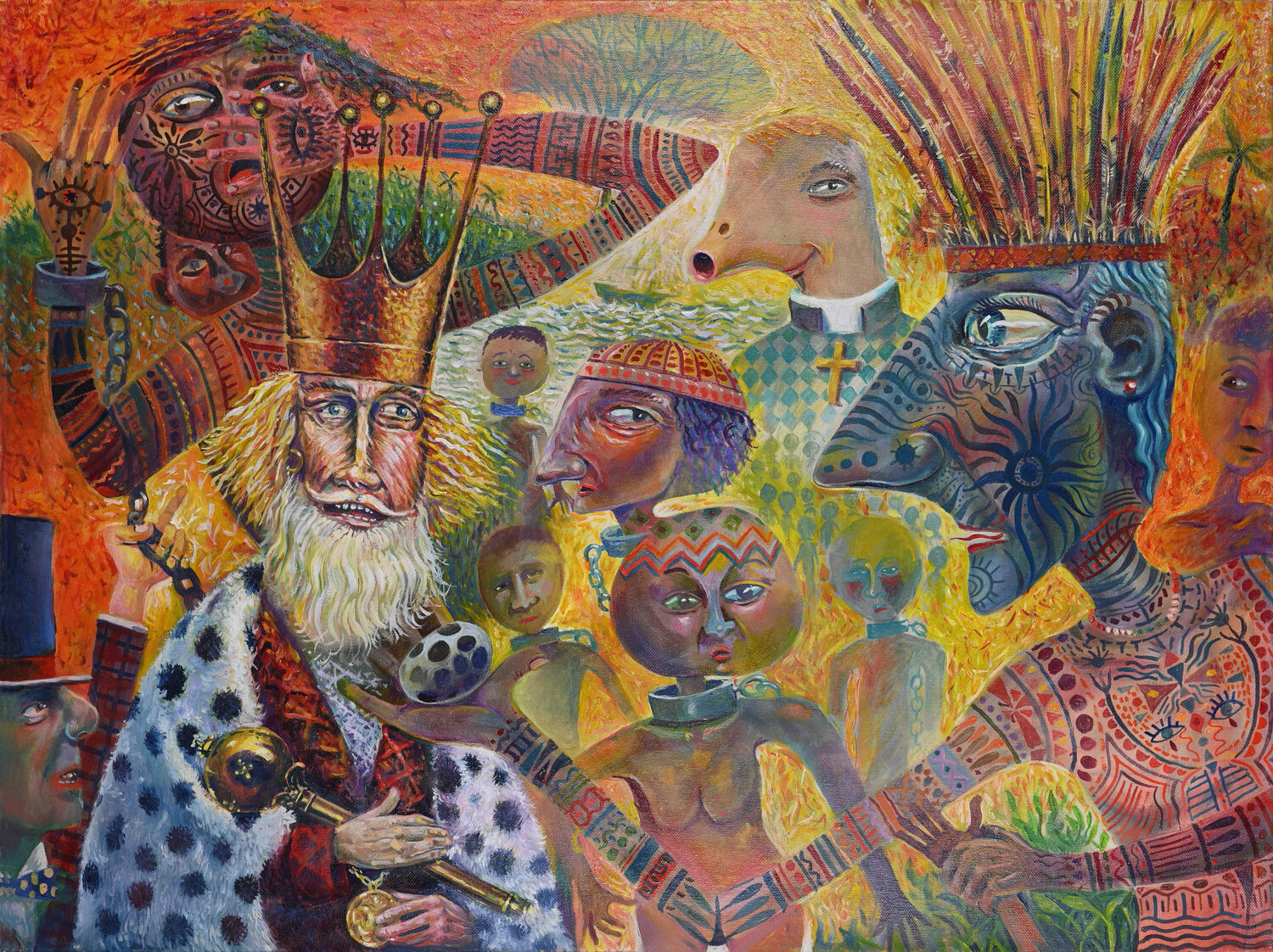 PRIMITIVE ACCUMULATION Robert Ford Original painting for sale