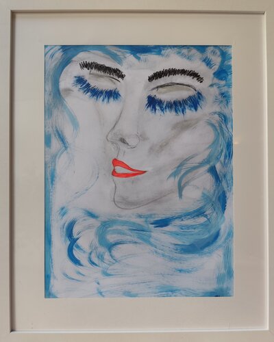 Woman in blue by Petra Leimbach, Painting for Sale on Singulart