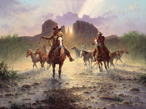 Rustling Mustangs by Jack Terry, Print for Sale on Singulart